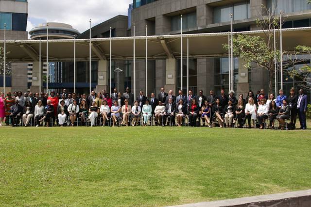 Participants at the Parlamericas 10th Gathering of Parliamentary Network for Gender Equality Gender Responsive Climate Action hosted by the Parliament of the Republic of Trinidad and Tobago from May 22nd to 24th 2018, at the Parliament grounds in Port of Spain (photo courtesy Trinidad and Tobago Parliament)