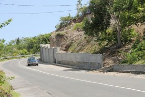 Retaining wall constructed at Fenton Hill with funding from the Government of Japan (file photo)