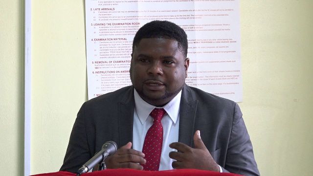 Hon. Troy Liburd, Junior Minister of Education and Library Services in the Nevis Island Administration at the opening ceremony of the two-week Prospective Teachers’ Course at Marion Heights on June 25, 2018