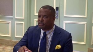 Hon. Mark Brantley, Premier of Nevis, at a Cabinet Retreat at the Four Seasons Resort on August 21, 2018