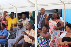 Invitees at the Royal St. Christopher and Nevis Police Force Nevis Division’s annual Police Toast at the Cicely Grell Hull-Dora Stephens Netball Complex on September 19, 2018, toast in celebration of the 35th Anniversary of Independence of St. Kitts and Nevis