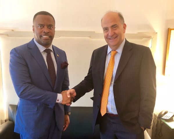 (L-r) Hon. Mark Brantley, Foreign Minister of St. Kitts and Nevis and US Principal Deputy Assistant Secretary of State, Ambassador Kenneth Merton