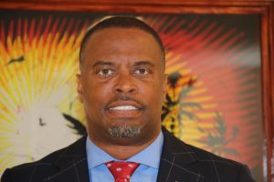 Hon. Mark Brantley, Premier of Nevis at his Pinney’s Estate office on September 18, 2018