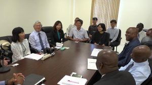 A team of senior members of the Nevis Island Administration (right) headed by Hon. Mark Brantley, Premier of Nevis at a meeting with a delegation from the Republic of China (Taiwan) headed by Resident Ambassador to St. Kitts and Nevis His Excellency Tom Lee at the conference room at Pinney’s Estate on September 04, 2018