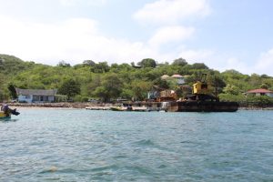 A view of the Nevis Island Administration’s water taxi pier project at Oualie Bar on September 12, 2018