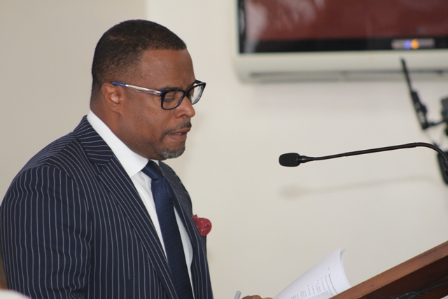 Hon. Mark Brantley, Premier of Nevis at a sitting of the Nevis Island Assembly on October 04, 2018