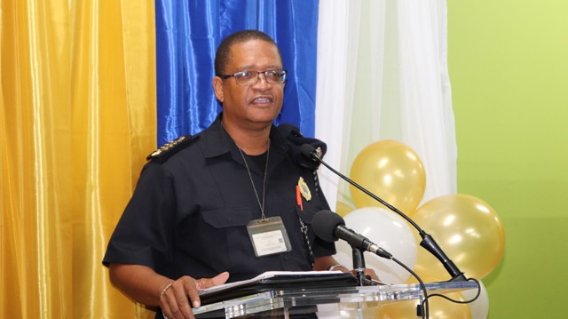 Acting Comptroller of Customs in St. Kitts and Nevis Mr. Kennedy DeSilva at the a renaming ceremony of the Customs Courier Facility in Charlestown on October 25, 2018