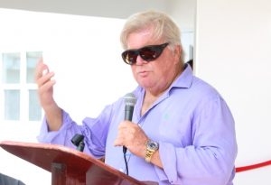 Mr. Richard Lupinacci, owner of the Hermitage Plantation Inn on Nevis delivering remarks at a ceremony to commission a new Processing Wing at the Department of Agriculture’s abattoir at Prospect on October 17, 2018