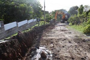 Ongoing work on a section of Craddock Road in the road rehabilitation project