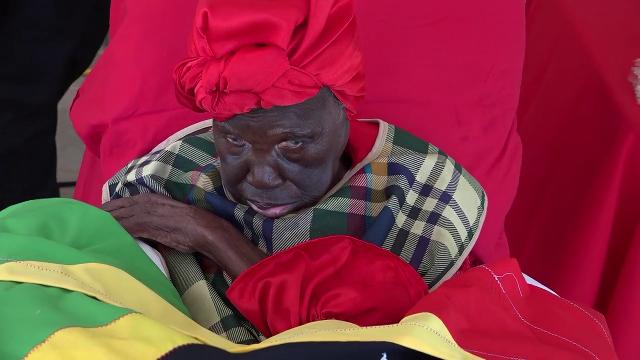 Ms. Celian “Martin” Powell, the oldest living person in St. Kitts and Nevis at her 107th birthday celebration at the Flamboyant Nursing Home on January 19, 2019