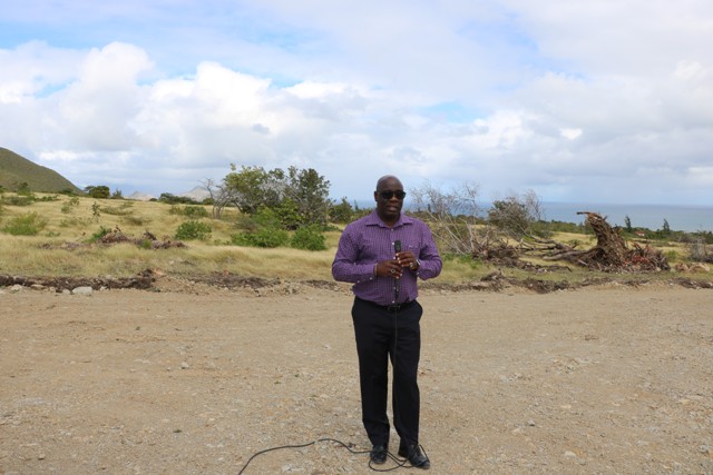 Hon. Alexis Jeffers, Deputy Premier of Nevis and Minister of Lands and Housing in the Nevis Island Administration, at University Heights in Lower Spring Hill on January 29, 2019