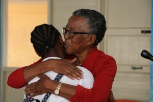 Her Honour Hyleeta Liburd, Deputy Governor-General on Nevis, interacting with students at the Charlestown Secondary School on January 28, 2019