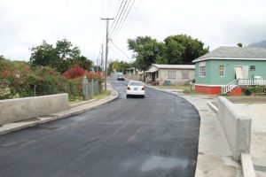 A section of Phase 1 in the Bath Village Road Rehabilitation Project completed on February 12, 2019