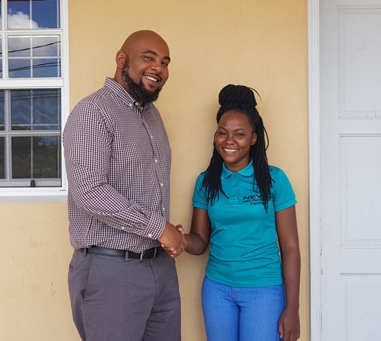 Mr. Huey Sargeant, Marketing Chairman of the Culturama Committee; Ms. Verneen Williams, winner of the Culturama Secretariat’s 2019 Nevis Culturama Festival Slogan Competition
