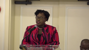 Hon. Hazel Brandy-Williams, Junior Minister of Health in the Nevis Island Administration at the 2nd Biannual Regional Forum on the Sustainable Development Goals on March 27, 2019 at the Four Seasons Resort, Nevis.