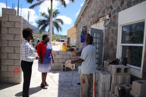 : Junior Minister of Health Hon. Hazel Brandy-Williams with contractor Mr. Egbert Clarke, Hospital Administrator Mr. Gary Pemberton and Acting Permanent Secretary in the Ministry of Health Ms. Shelisa Martin-Clarke at the Flamboyant Nursing Home kitchen expansion site at the Alexandra Hospital on March 14, 2019