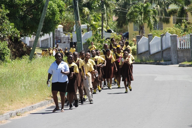 Students from the St. Thomas’ Primary School participating in CaribWave 2018 (file photo)
