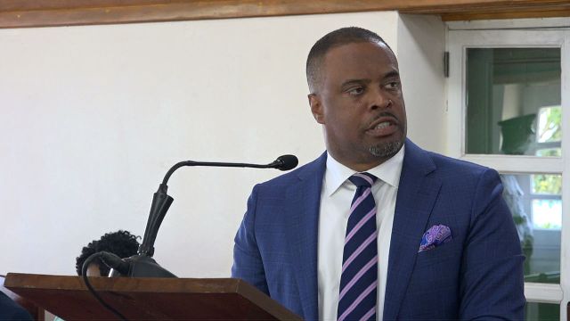 Hon. Mark Brantley, Premier of Nevis, delivering a statement on the temporary closure at the Four Seasons Resort, Nevis during a sitting of the Nevis Island Assembly on May 21, 2019