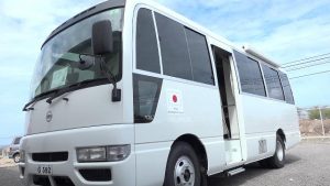 The medical mobile unit handed over to the Ministry of Health at the Nevis Disaster Management Department grounds on May 29, 2019, as a gift from the government and people of Japan