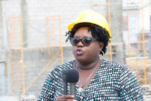 Hon. Hazel Brandy-Williams, Junior Minister of Health on Nevis at the construction site of the Alexandra Hospital Expansion Project on Thursday, May 23, 2019