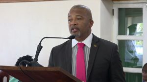 Hon. Spencer Brand, Minister of Communication and Works in the Nevis Island Administration, making his presentation at a sitting of the Nevis Island Assembly on May 21, 2019