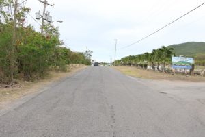 A section of Phase 1 of the Island Main Road Rehabilitation and Safety Improvement Project from Cotton Ground to Cliff Dwellers