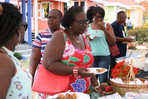 Patrons attending the 5th annual St. Kitts and Nevis Restaurant Week Tasting Showcase at the Artisan Village hosted by the Ministry of Tourism on July 20, 2019