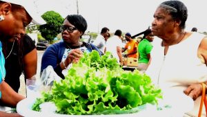 Some patrons purchasing fresh produce at a previous Farmers Market at the top of Government Road organised by the Department of Agriculture on Nevis