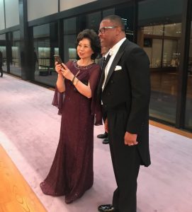 Hon. Mark Brantley, Minister of Foreign Affairs with Elaine Chao, U.S. Secretary of Transportation in Japan 