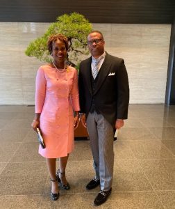 Hon. Mark Brantley, Minister of Foreign Affairs and Her Excellency Jasmine E. Huggins, St. Kitts and Nevis’ non-resident Ambassador to Japan in Japan