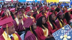 A section of graduands from the Nevis Sixth Form College at the Charlestown Secondary School and Nevis Sixth Form College Graduation and Prize-giving Ceremony at the Nevis Cultural Village on November 13, 2019