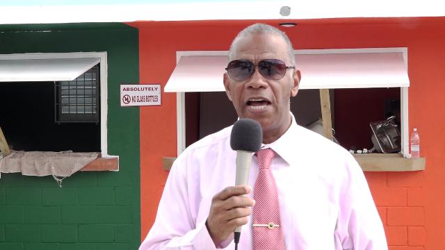 Hon. Eric Evelyn, Minister of Social Development in the Nevis Island Administration and Area Representative for the St. George’s Parish visiting the new multi-purpose facility at Market Shop in Gingerland on November 25, 2019