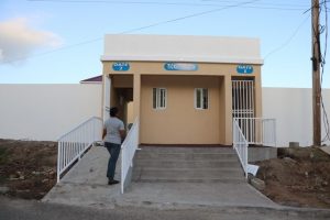 The entrance and ticket booths at the multi-purpose facility at Market Shop in Gingerland on November 26, 2019