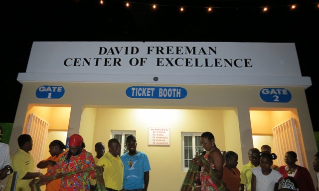 Moments after family members unveiled the David Freeman Centre of Excellence at Market Shop in Gingerland at the official opening and naming ceremony on November 28, 2019