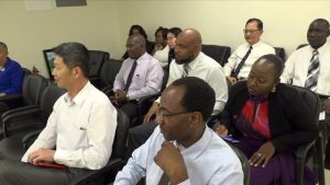 A section of Nevis Island Administration officials attending the signing ceremony at Government Headquarters at Pinney’s Estate on December 30, 2019, for the Loan Agreement between the Nevis Island Administration and Taiwan International Cooperation and Development Fund in relation to Nevis Small Enterprise Re-lending Project