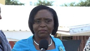 Mrs Avril Elliott, Education Officer in the Department of Education with responsibility for the St. Thomas’ Primary School, delivering remarks on January 29, 2020, at the launch of the Ministry and Department of Agriculture’s project to plant 10,000 trees throughout Nevis during 2020