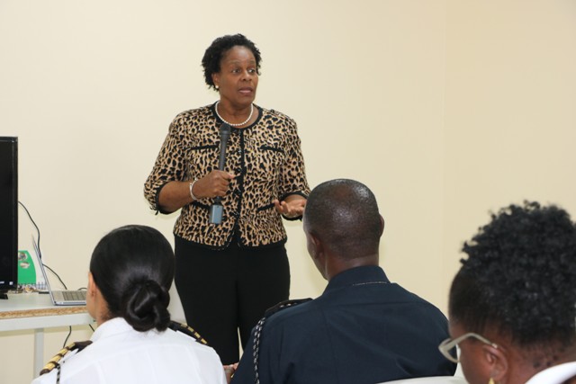 Dr. Judy Nisbett, Medical Officer of Health in the Ministry of Health on Nevis, meeting with personnel from the Nevis Air and Sea Ports Authority at the Vance W. Amory International Airport’s conference room on January 27, 2020, to discuss the issue of the emerging 2019 coronavirus in China and other parts of the world