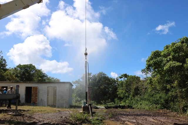 The Hamilton well in the process of being redeveloped by the Nevis Water Department on January 16, 2020
