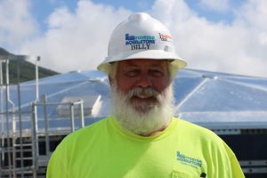 Mr. Billy Lightsey, Project Manager for Florida Aqua Store, the company contracted to construct the new 400,000 gallon steel glass fused tank at Hamilton