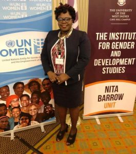 Hon. Hazel Brandy, Junior Minister responsible for Gender Affairs on Nevis at a three-day gender-based regional forum on February 10, 2020, at the Hilton Hotel in Barbados