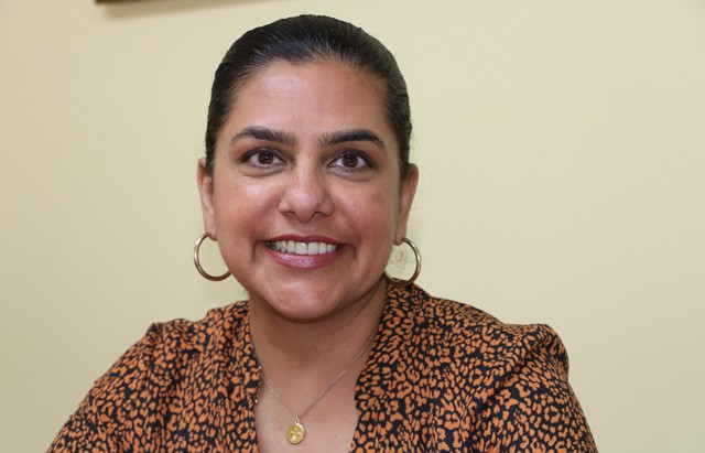 Ms. Amrita Bhalla, Managing Director of A B Consulting, a Toronto-based human resource firm, during s visit to Nevis on February 20, 2020