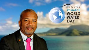 Hon. Spencer Brand Minister responsible for Water Services in the Nevis Island Administration delivering his address for World Water Day observed on March 22, 2020