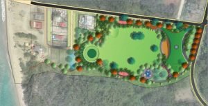 An aerial view of where the St. Kitts and Nevis Pinney’s Beach Park Project will be situated
