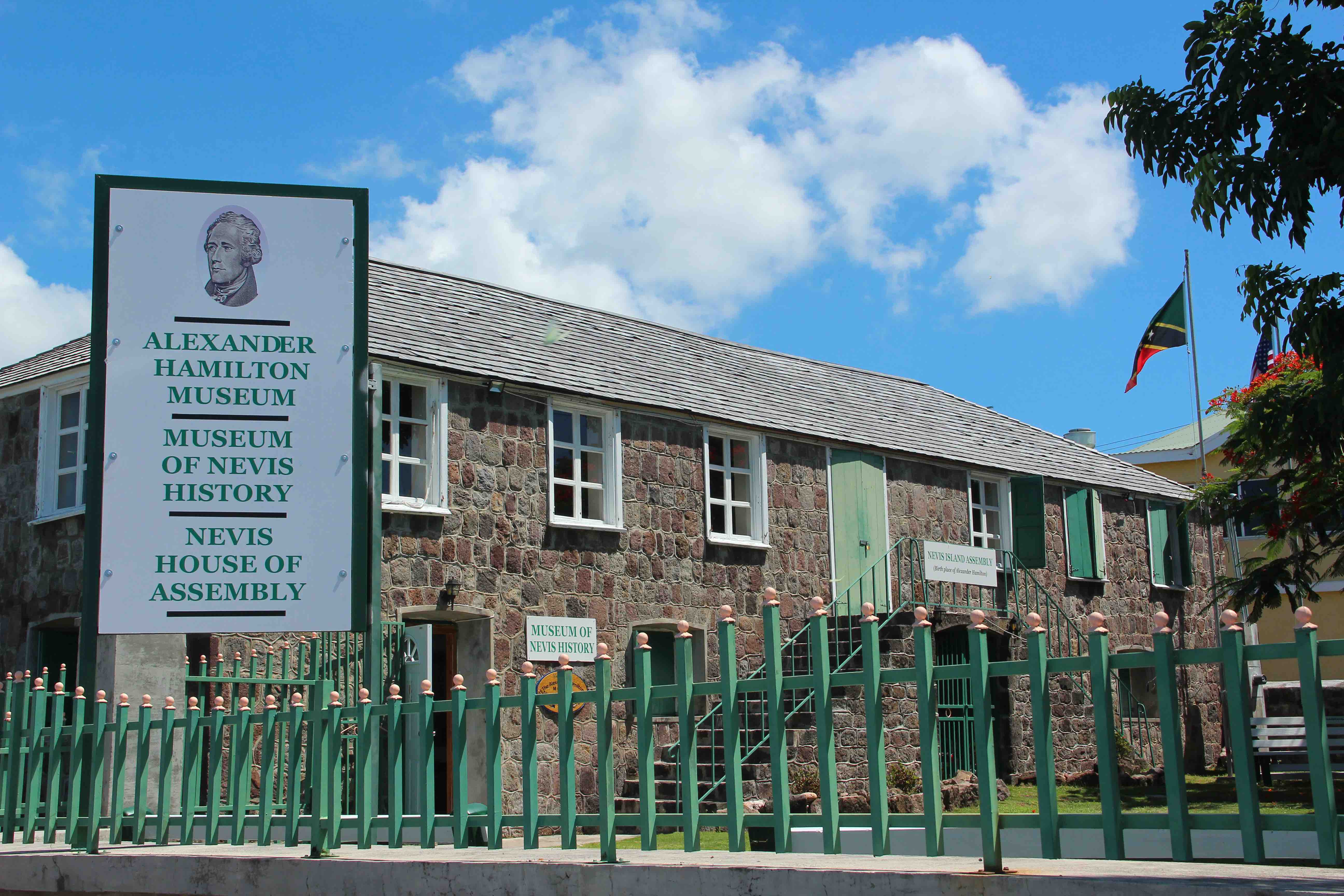 Hamilton House on the Samuel Hunkins Drive in Charlestown where the Nevis Island Assembly Chambers is located