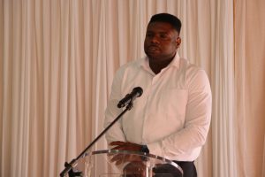 Hon. Troy Liburd, Junior Minister of Education in the Nevis Island Administration delivering remarks at the opening of the Prospective Teachers Course 2020 at the Jessups Community Centre on July 13, 2020