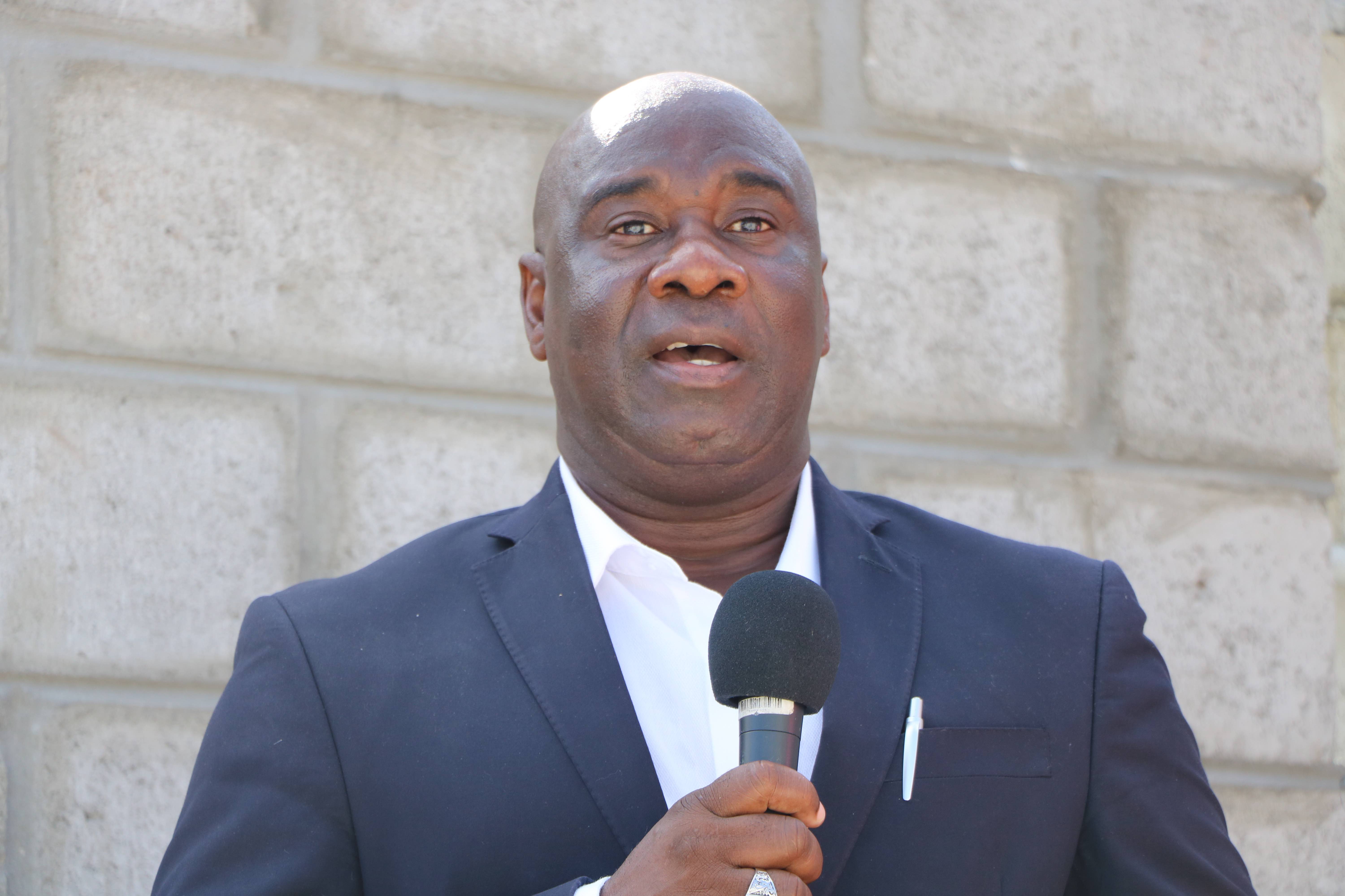 Hon. Alexis Jeffers, Deputy Premier of Nevis and Minister of Agriculture, at the Prospect Experimental Station, on the construction site of a new cold storage facility on July 21, 2020