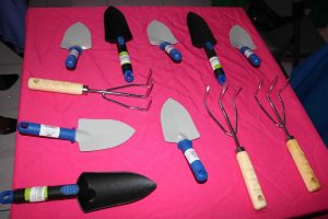 Some of the tools gifted to participants at the launch of a backyard gardening project on July 15, 2020