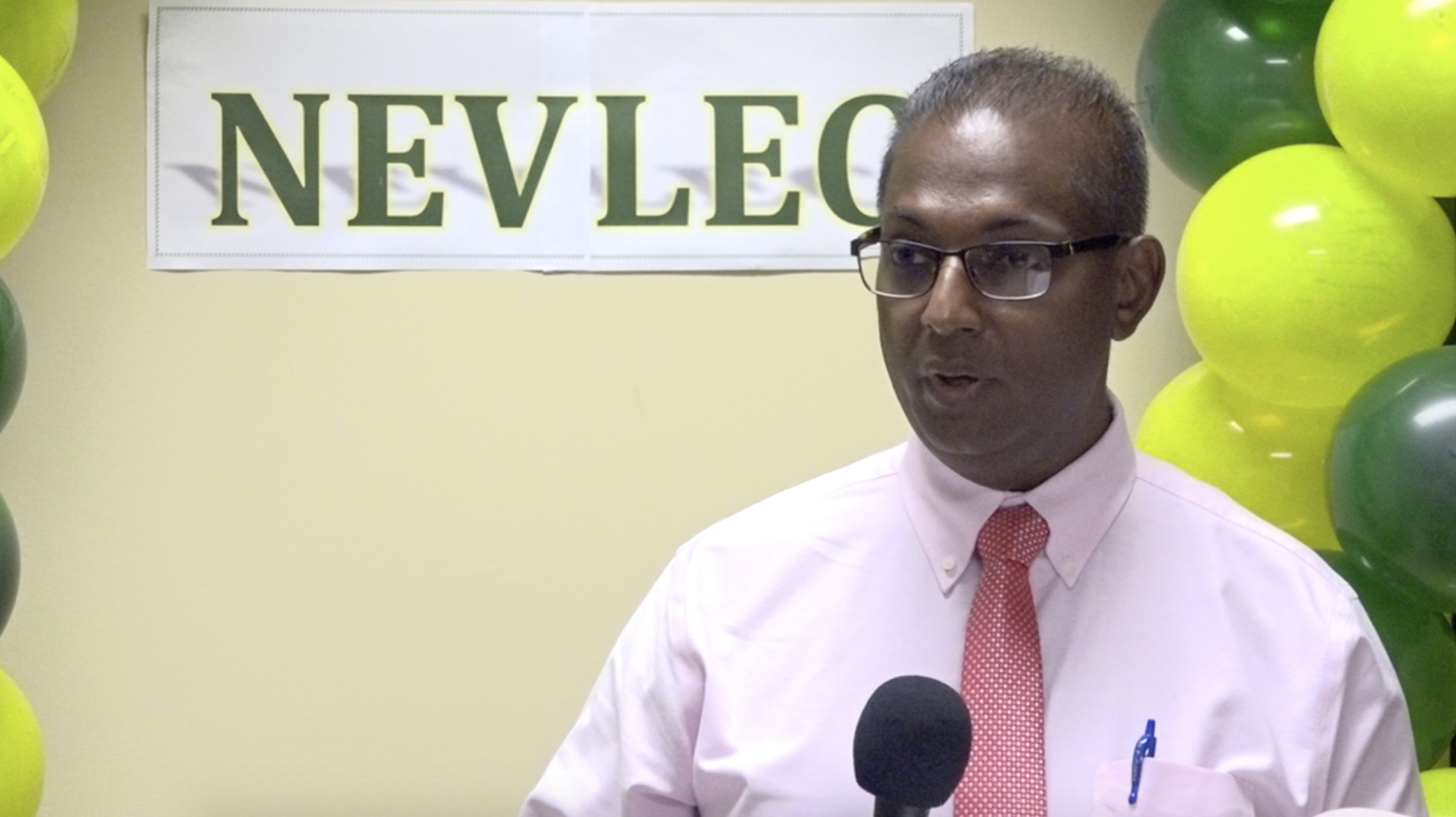 Mr. Gilroy Pultie, General Manager of the Nevis Electricity Company Limited delivering remarks at a handing over ceremony at the company’s board room on August 26, 2020