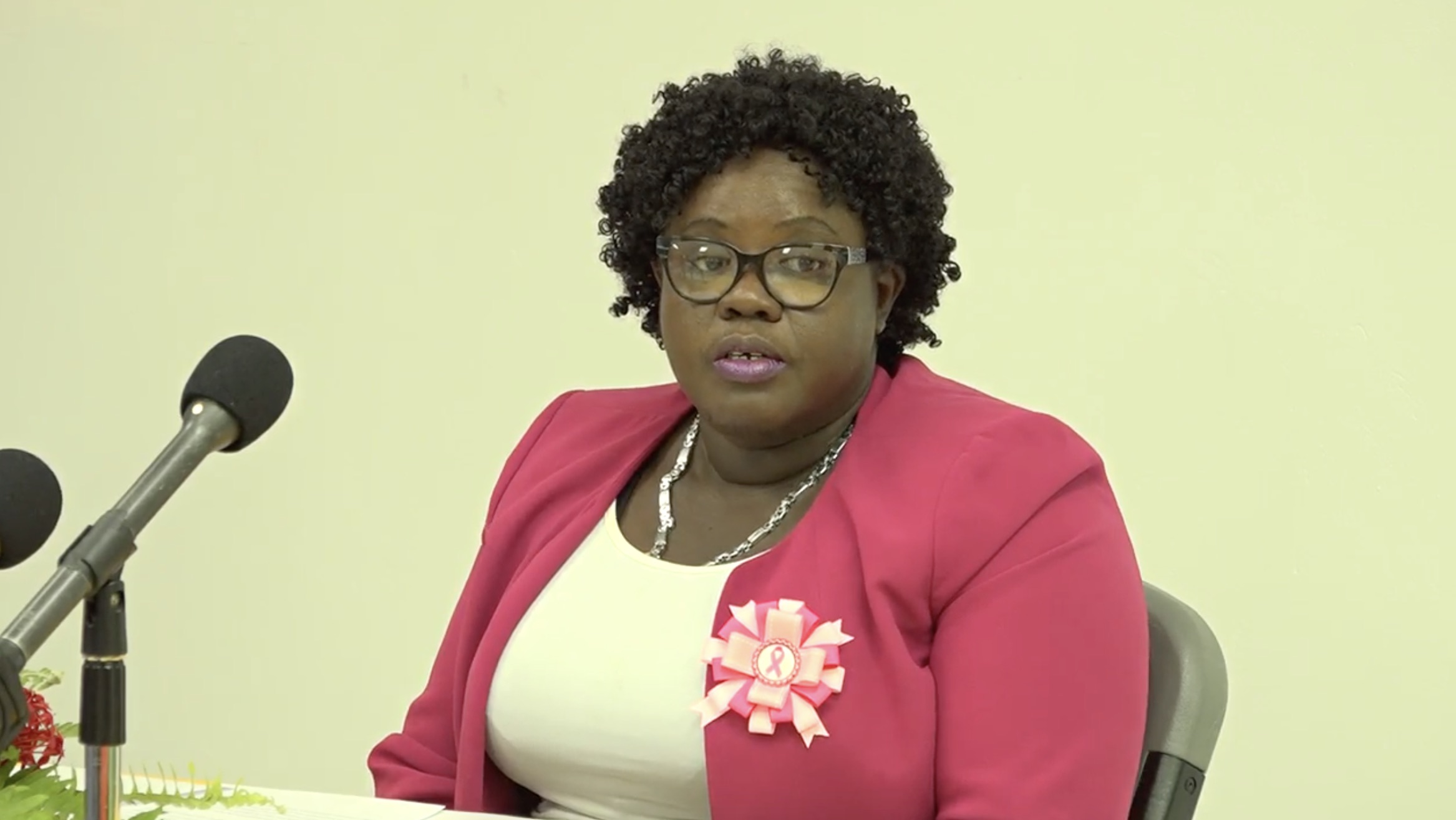 Hon. Hazel Brandy-Williams, Junior Minister of Health and Gender Affairs, delivering remarks at the opening ceremony for the Small Business Boot Camp hosted by the Ministry of Health and Gender Affairs in the Nevis Island Administration at the GMBC Building in Charlestown on October 19, 2020