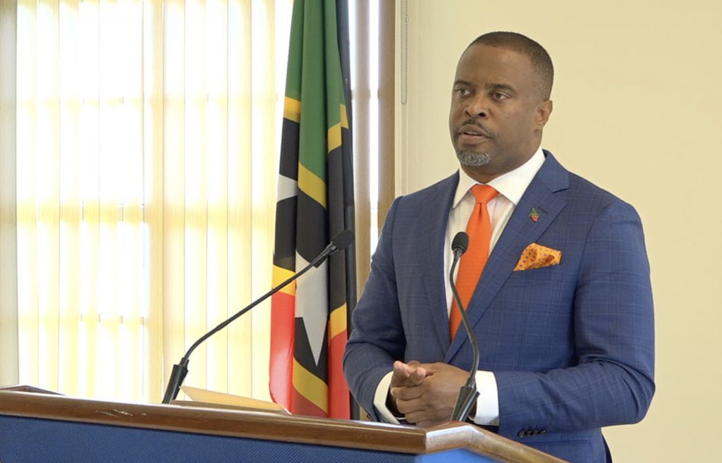 Hon. Mark Brantley, Premier of Nevis at his monthly press conference in the Nevis Island Administration’s Cabinet Room at Pinney’s Estate on October 29, 2020